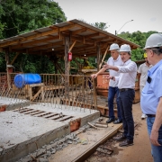 Na foto, obras da ponte entre Lajeado e Arroio do Meio