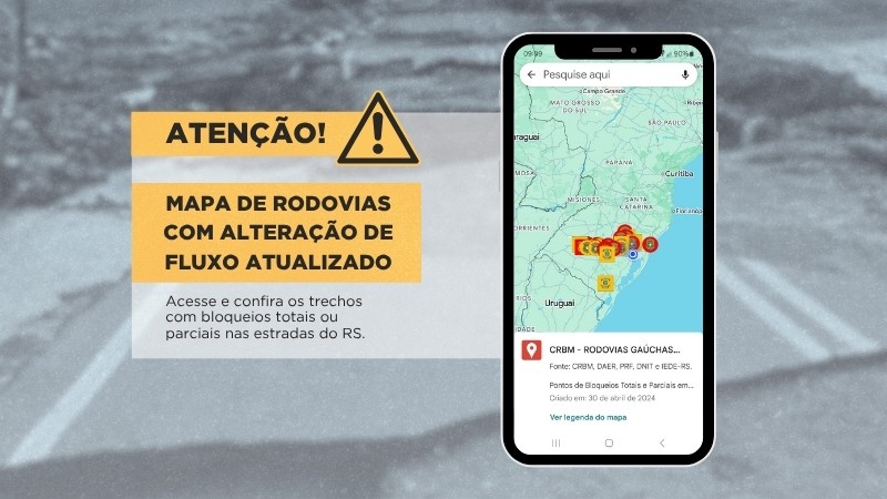 Na foto, o mapa.