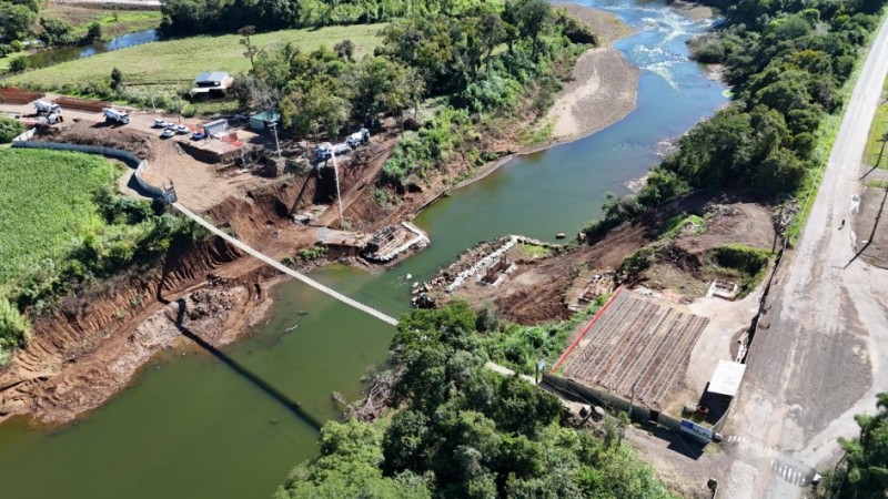 No Vale do Caí, começaram as obras para construção da nova ponte sobre o Rio Caí, na VRS-843, no município de Feliz.