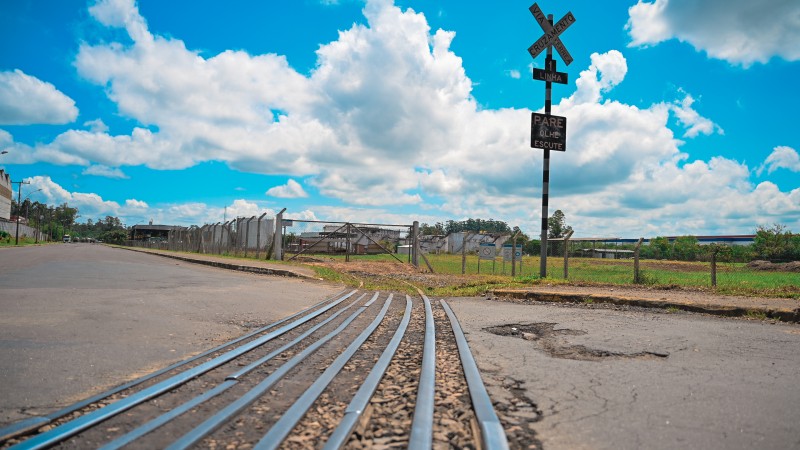 Ferrovia no Rio Grande do Sul.
